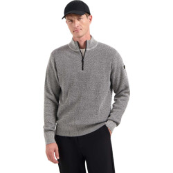 No Excess Pullover half zipper 2 coloured mel grey melange