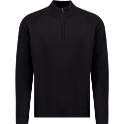 No Excess Pullover half zip high collar solid black