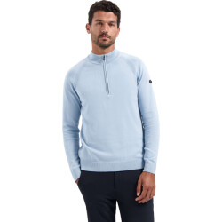 No Excess Pullover half zip high collar solid dusty blue