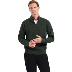 No Excess Pullover half zipper 2 coloured mel dark green