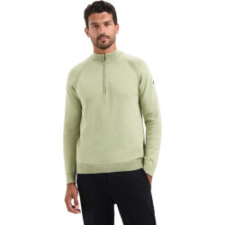 No Excess Pullover half zip high collar solid light moss