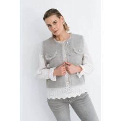 Maicazz Plower vest fa25.65.509 grey melange