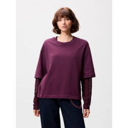 Catwalk Junkie 2504020402 loose fit tshirt with lace sleeves