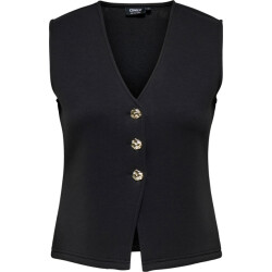 Only Onlnaomi s/l vest swt black/gold buttons