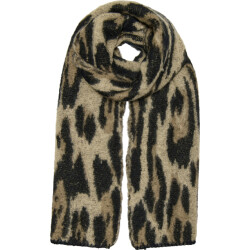 Only Onlmaude stitched edge scarf cc tannin/leopard