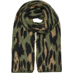 Only Onlmaude stitched edge scarf cc kalamata/leopard