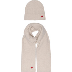 Only Onlavery life scarf and beanie set cc cloud dancer
