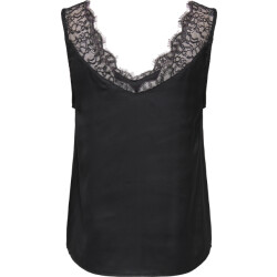 Only Onlchigo life satin lace mix singlet wvn black