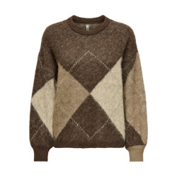 Only onlnoeme life ls jq o-neck knt 15353226 chestnut