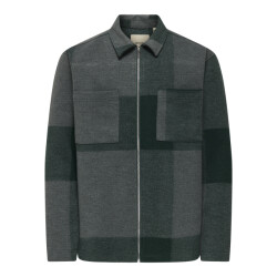 Only & Sons onswake checked zip overshirt 22034447 dark sea