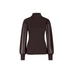 Studio Anneloes noortje faux leather top 13282 8700 espresso