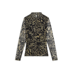 Summum top ornament print on mesh 3s5217-30733 990 black