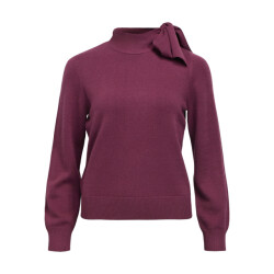 Object objthess l/s re bow knit pullover n 23048077 mauve wine