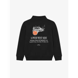 Les Deux Jongens sweater west side half zip zwart