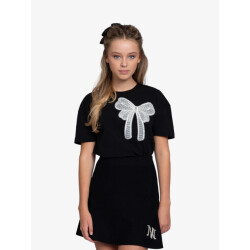 Nik & Nik Meisjes t-shirt bow zwart