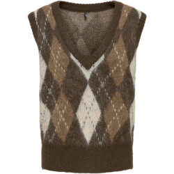 Only Onlnoeme life sl jq vest v-neck knt chestnut/cocoa