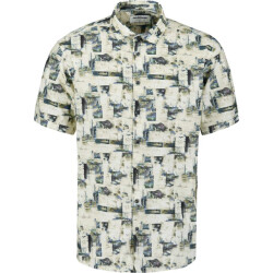 No Excess Shirt short sleeve allover printed blue