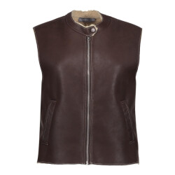 Geisha gilet im lammy + zip 55847-19 775 brown/cream