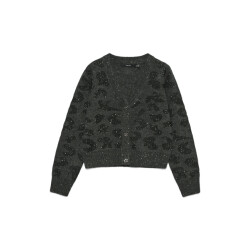 Vero Moda vmzuzu ls v-neck cardigan 10339337 dark grey melange