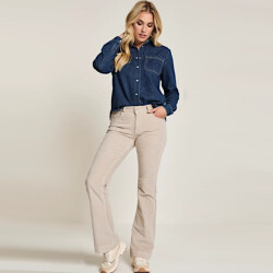 Para Mi Broek jade corduroy ivory grey