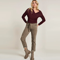 Para Mi Broek bobby corduroy khaki green