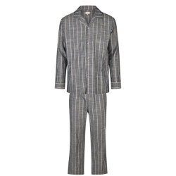 Phil & Co Heren pyjama set lang knoopsluiting geweven katoen gestreept
