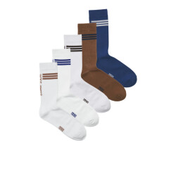 Jack & Jones Jongens sportsokken jacjace tennissokken gestreept 5-pack multicolor