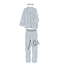 Phil & Co Heren pyjama set lang geweven gestreept