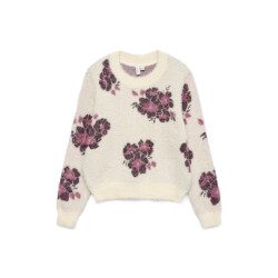 Vero Moda Vmpoilu flower ls o-neck pullover btq dessin