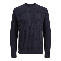 Jack & Jones Jprblubarkley knit crew neck ch ln navy