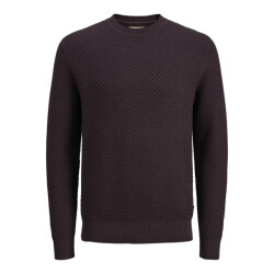 Jack & Jones Jprblubarkley knit crew neck ch ln aubergine