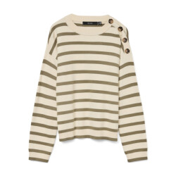 Vero Moda Vmsaba ls o-neck button pullover ga noos ecru dessin