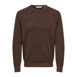 Only & Sons Onsalfi reg ls crew knit camp cs cognac