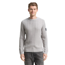 Tom Tailor Plated cable crew neck