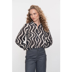 Geisha 53915-20 blouse metallic waveprint