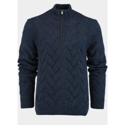 Innocente Half zip met stoere ingebreide kabel inct 1151/indigo