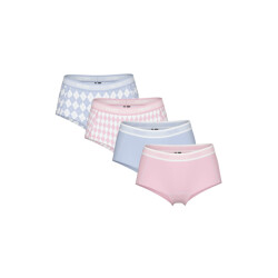 Pieces Dames hipster pclogo 4-pack roze/blauw