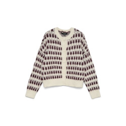 Vero Moda Vmlisa ls o-neck cardigan ecru dessin
