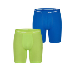 Happy Shorts Heren boxershorts met lange pijpen boxer briefs neon lime groen/blauw