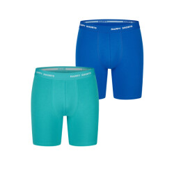 Happy Shorts Heren boxershorts met lange pijpen boxer briefs neon groen/blauw