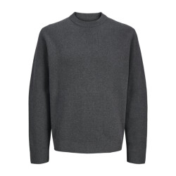 Jack & Jones jprblamilano stitch knit crew neck 12259666 dark grey melange