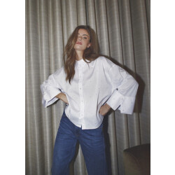 Co'Couture Lenicc wide cuff stone blouse