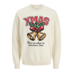 Jack & Jones Heren kersttrui jorholiday off-white