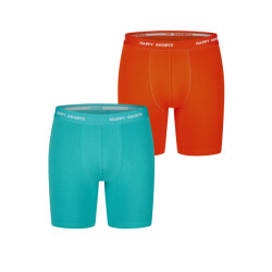 Happy Shorts Heren boxershorts met lange pijpen boxer briefs neon groen/oranje