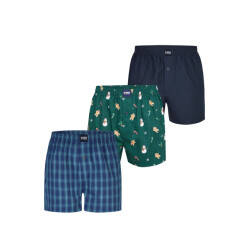 Happy Shorts Wijde boxershorts heren kerst 3-pack geruit/print/effen