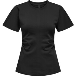 Only Onlmarie s/s ruching top jrs noos black