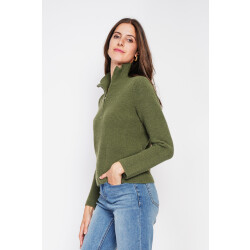 William de Faye Zipped sweater kaki