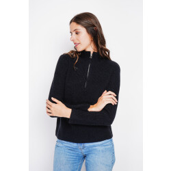 William de Faye Zipped sweater noir