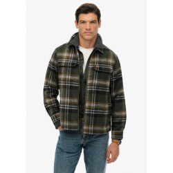 Superdry Wool miller overshirt met rits dessin