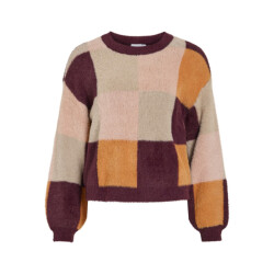 Vila Vihallo o-neck ls jacquard knit toppb dessin
